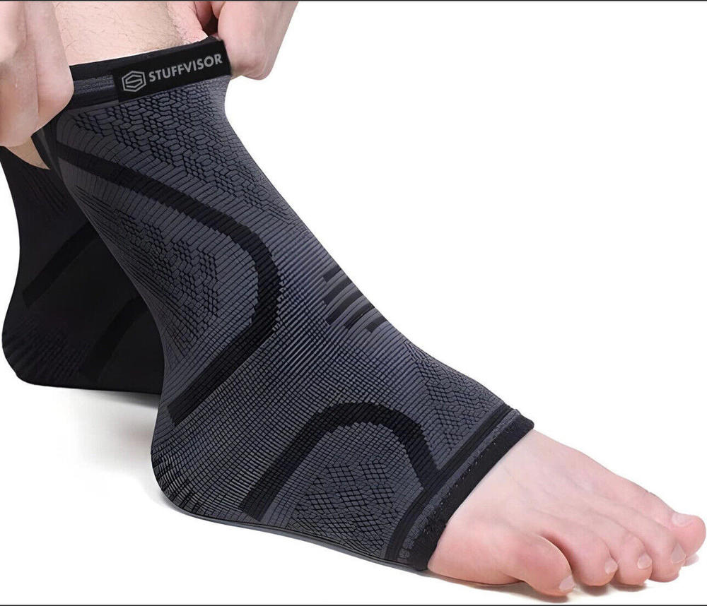 Stuffvisor Ankle & Foot Compression Sleeve, Socks for Maximum Support, Mediu 2PK